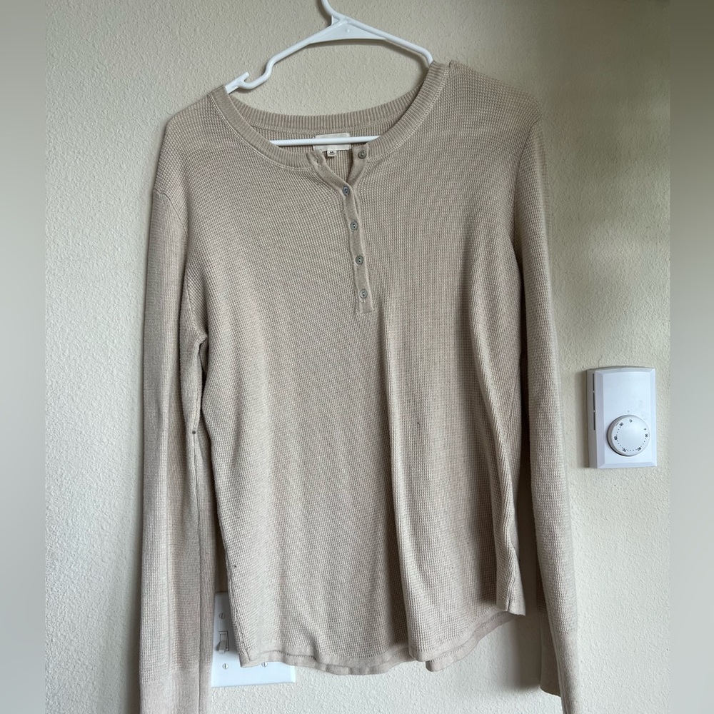 Womens light brown thermal long sleeve shirt